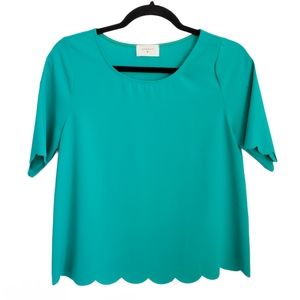 Everly Scalloped Short Sleeve Top